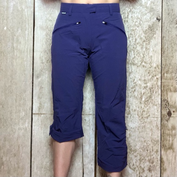 Hiking crop capri pant, purple size 4, UPF 40 - Picture 2 of 7
